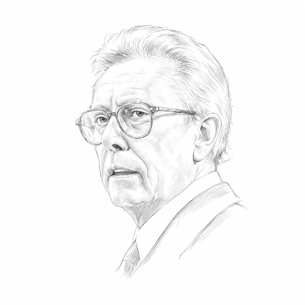 Ritratto ufficiale di Arnaldo Forlani — disegno a matita